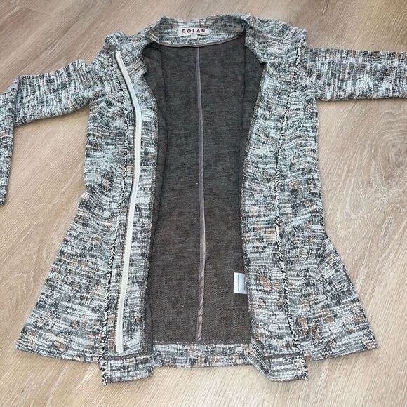 Anthropologie Dolan Leopard Longline Brown Motif Tweed Jacket, Women’s XS - Picture 9 of 12